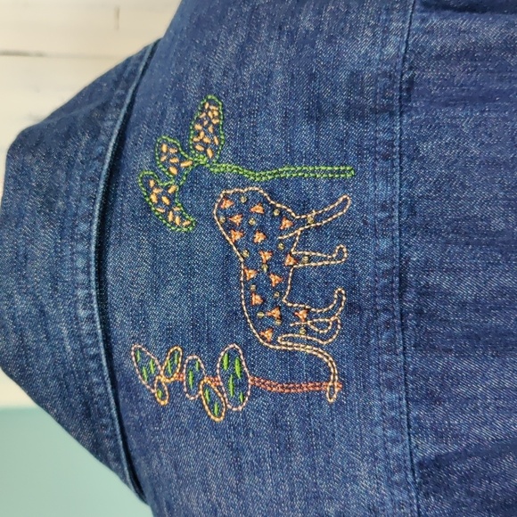 Christopher & Banks Jean Jacket with animal embroidery details - Picture 5 of 11